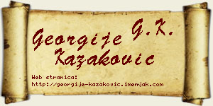 Georgije Kazaković vizit kartica